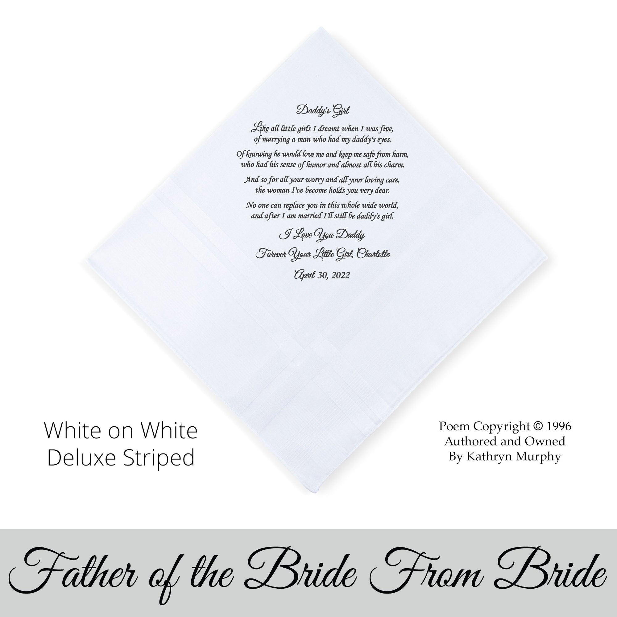 Father of the Bride Handkerchief "daddy's girl"