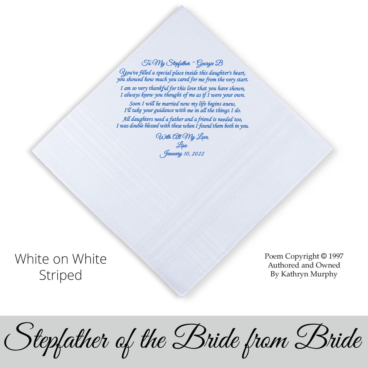 wedding handkerchief for the father of the bride