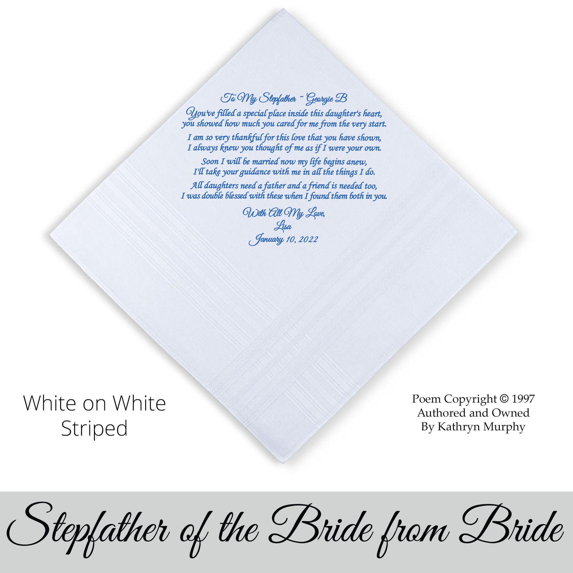 wedding handkerchief for the father of the bride