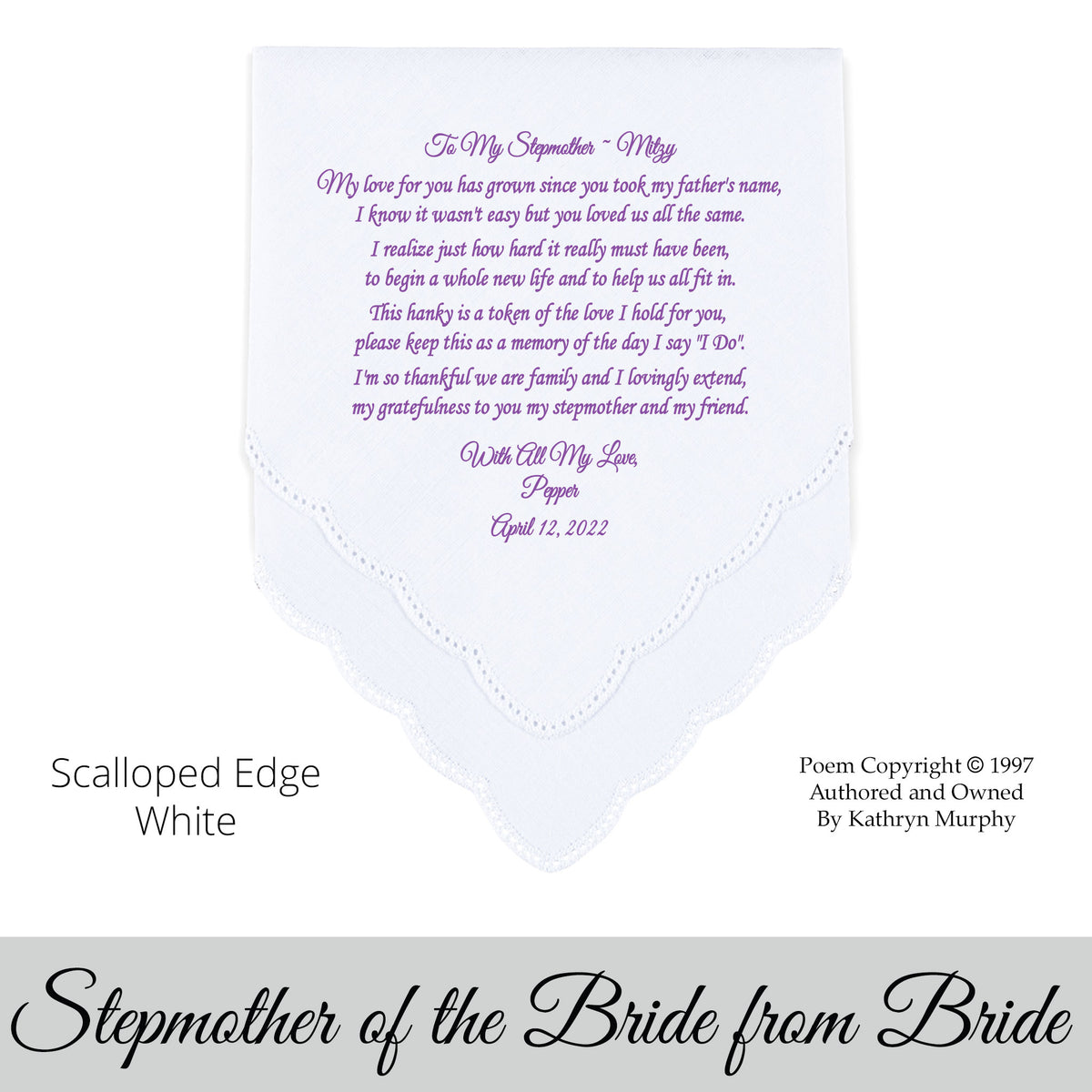 stepmother of the Bride handkerchief