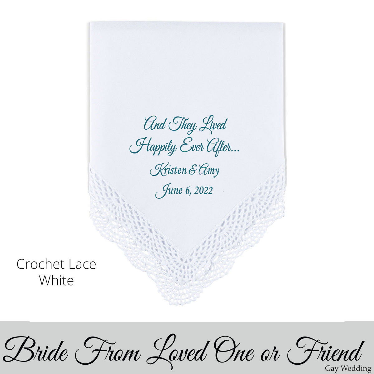 Gay Wedding Gift for the bride poem printed wedding hankie