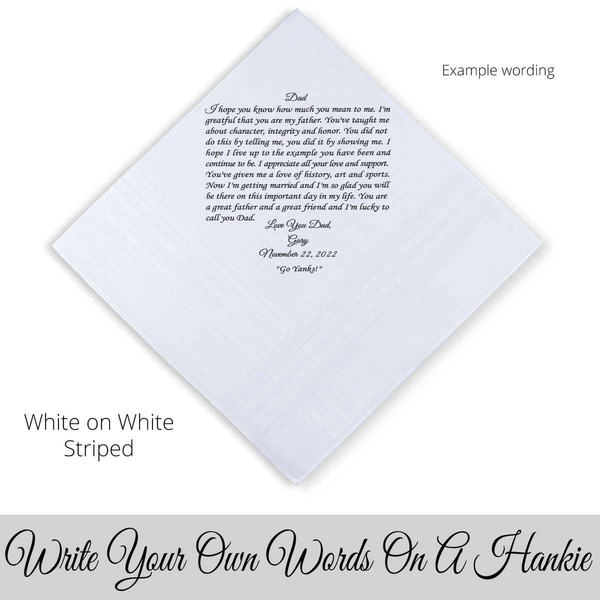 Men&#39;s Hankie Printed With Your Own Words